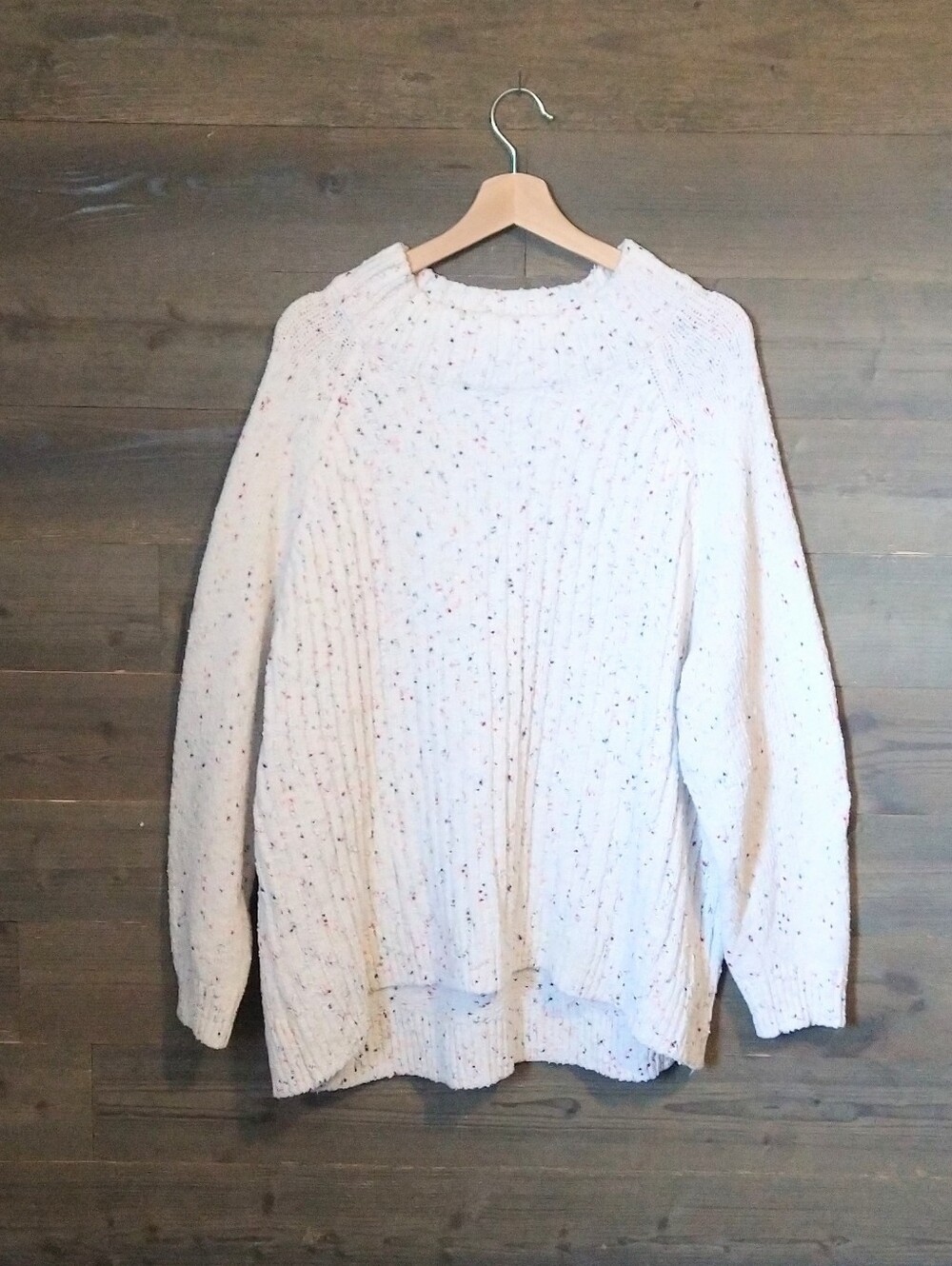 Cozy Cream Speckled Cable-Knit Women’s Sweater